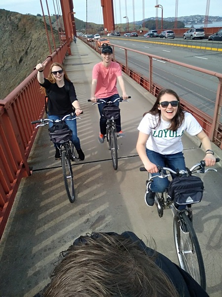 UIFs biking the Golden Gate Bridge